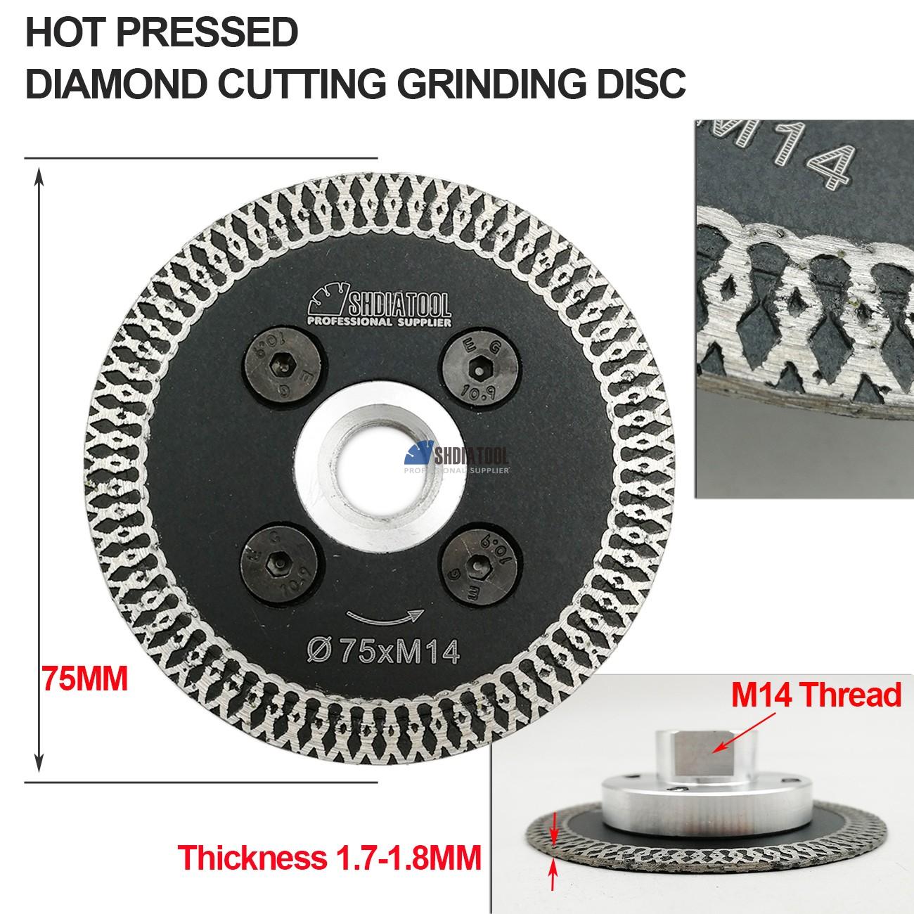 3in/75mm Diamond Engraving Saw Blade With M14 Flange Anger Grinder Cutting Disc Mini Carving Blade Concrete Granite Sandstone
