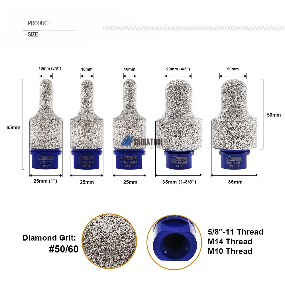 Vacuum Brazed Diamond Finger Bit Brazing Milling Cutter for Ceramic Tile Granite Marble