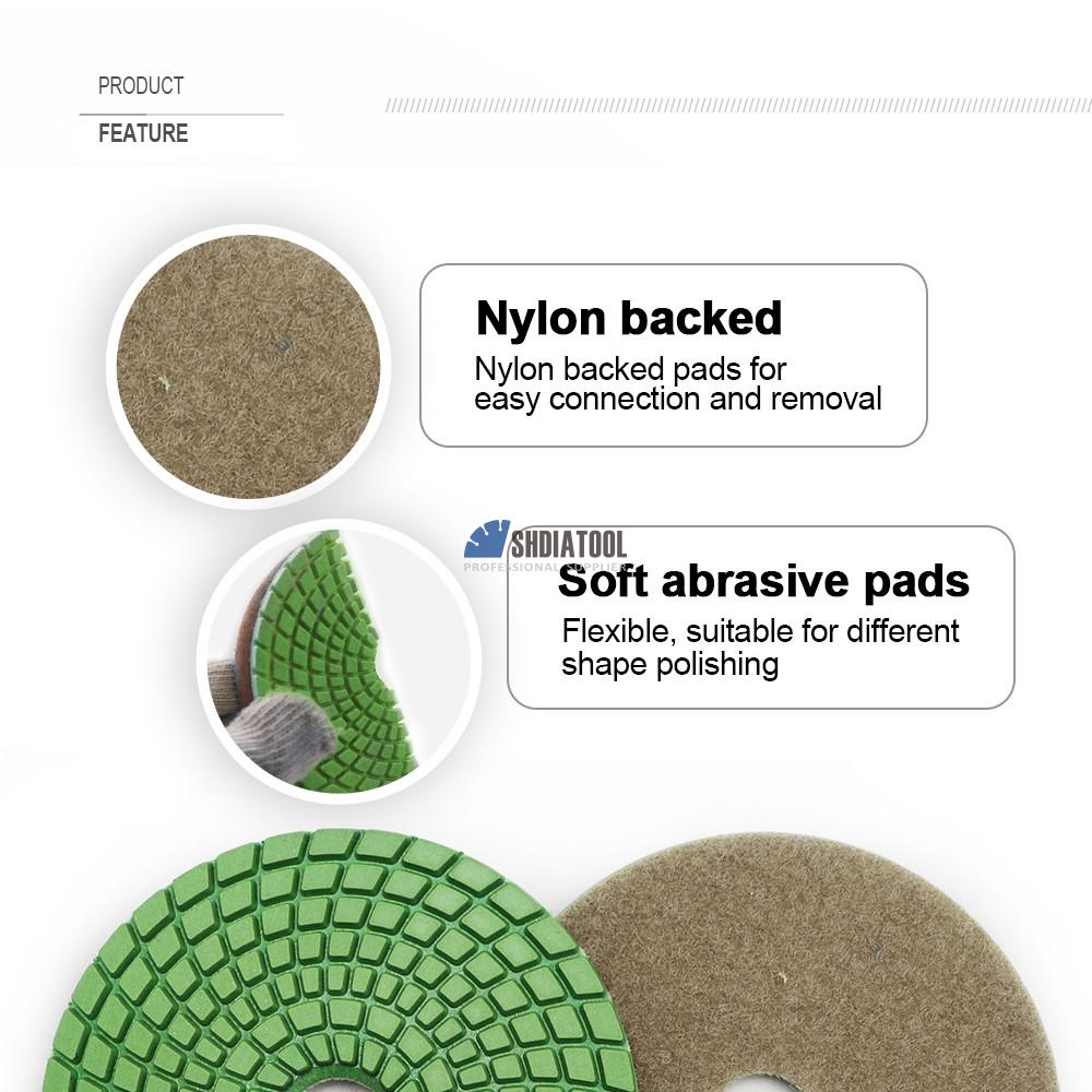 4inch/100mm A-Class Diamond Flexible Wet Polishing Pad Polishing Disc Sanding Disc for Marble Granite Tile