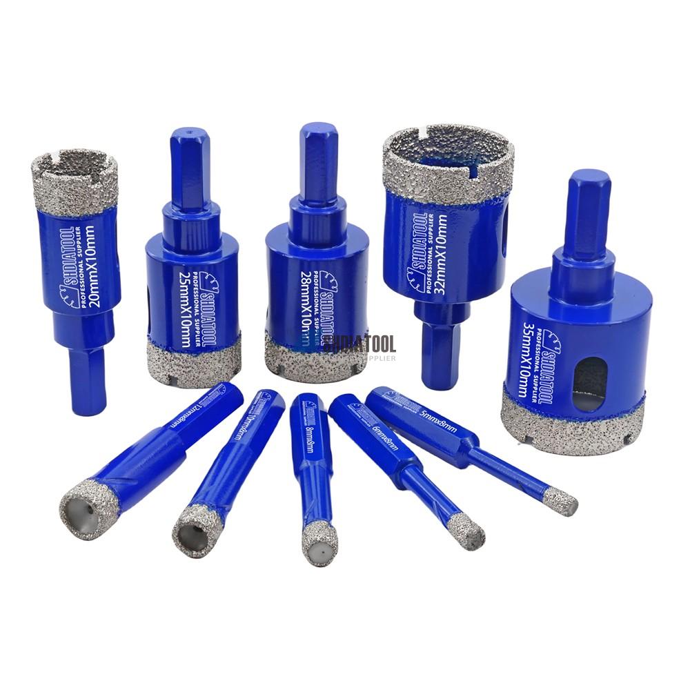 Dia5-35MM Dry Vacuum Brazed Diamond Granite Cutting Hole Saw Diamond Core Drill Bit With Hexagonal Shank
