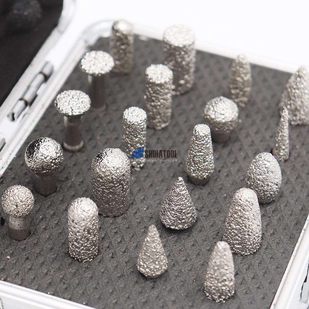 Diamond Grinding Burr Drill Bit Grit46 Diamond Coated Grinding Head Stone Marble Granite Carving Engraving Bits for Rotary Tools
