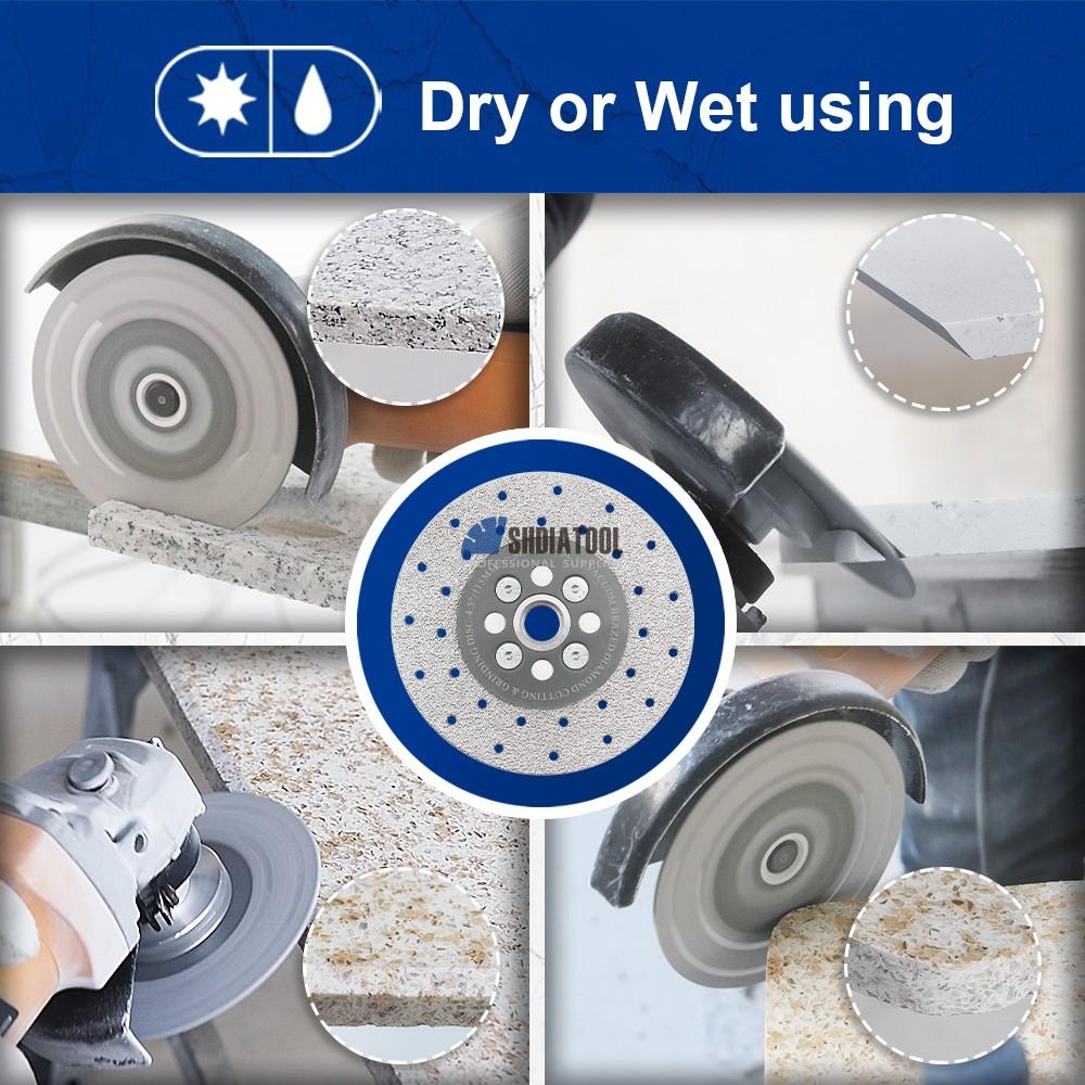 4in/4.5in/5in Vacuum Brazed Diamond Grinding Wheel Cut Off Wheel Abrasive Cutting Disc 5/8''-11 Flange For Angle Grinder
