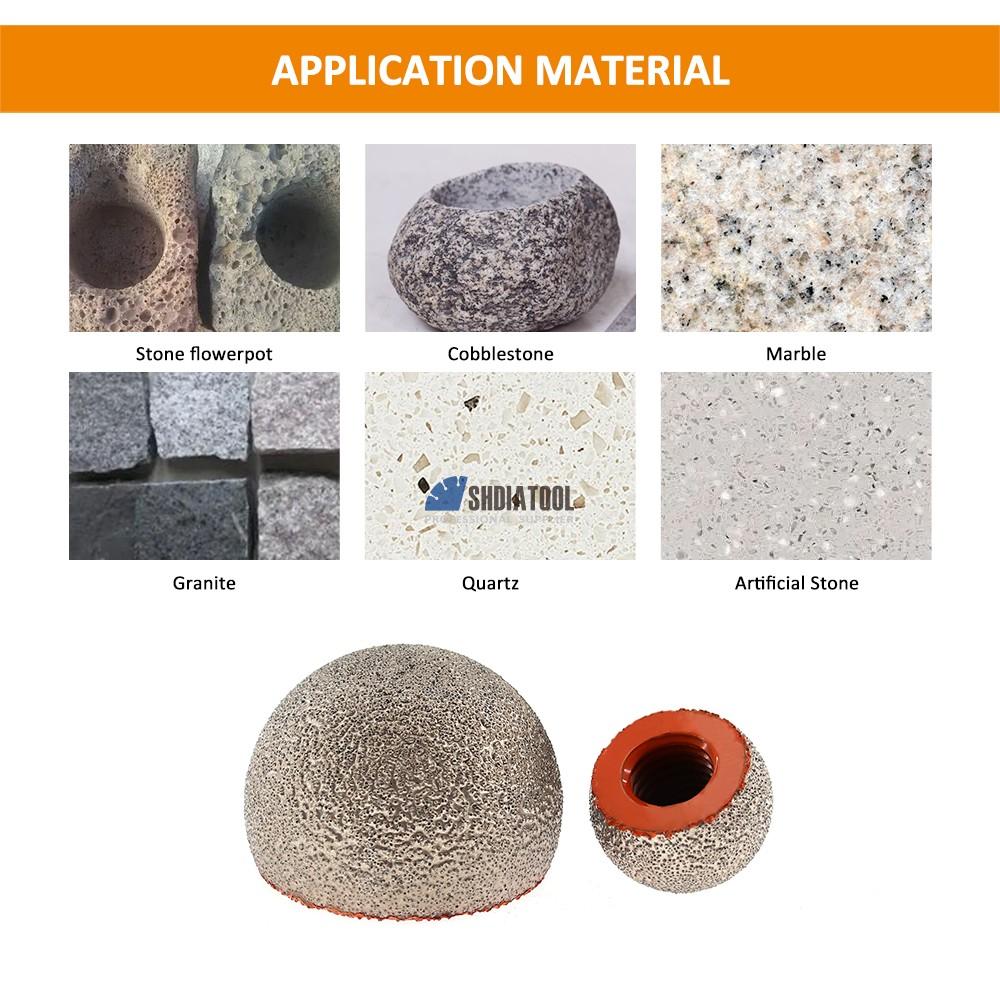 30/50mm M14/5/8''-11 Diamond Milling Bits Round Grinding Head Stone Pebble Mushroom Head Abrasive Tool Flowerpot Arc Grinder