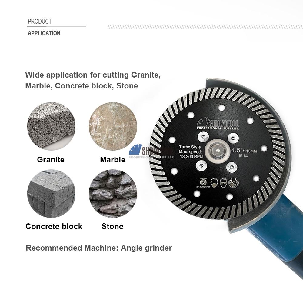 Dia 105/115/125mm 5/8''-11/M14 Flange Diamond Narrow Turbo Cutting Saw Blade Cutting&Grinding Disc
