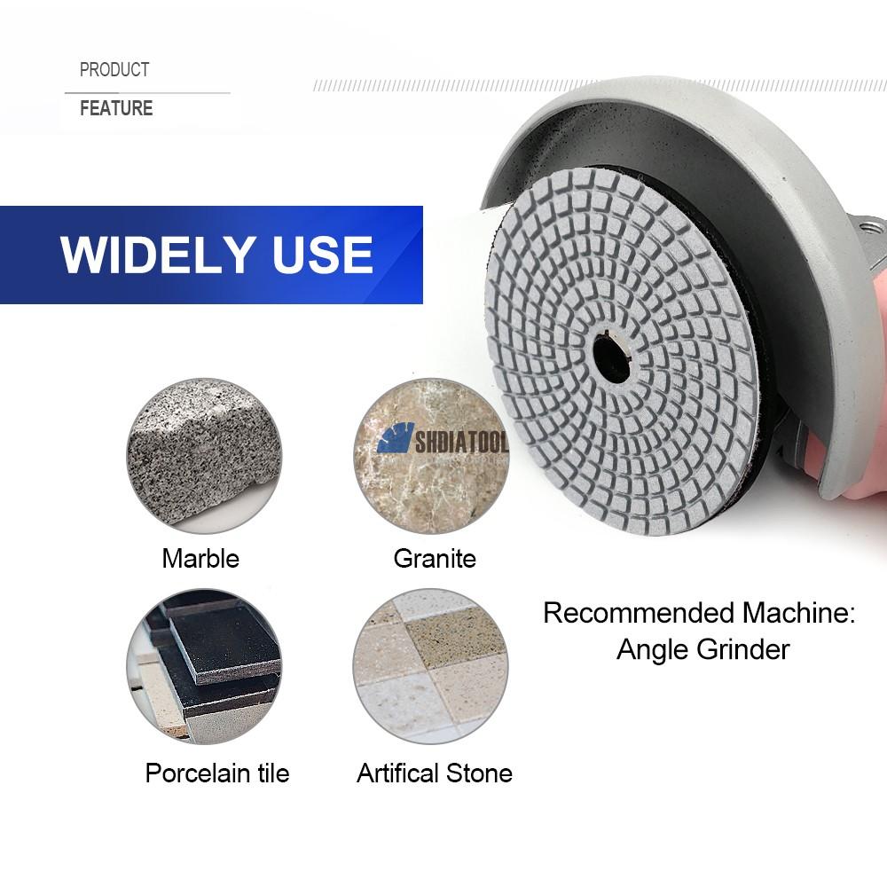 4in/100mm Wet Flexible Diamond Polishing Pads High Efficiency Marble Granite Polishing Pad Sanding Disc
