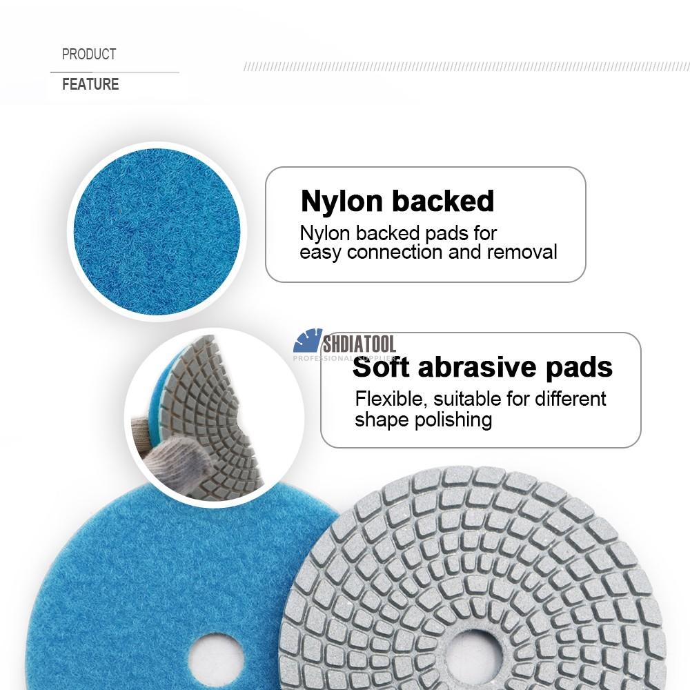 4in/100mm Wet Flexible Diamond Polishing Pads High Efficiency Marble Granite Polishing Pad Sanding Disc