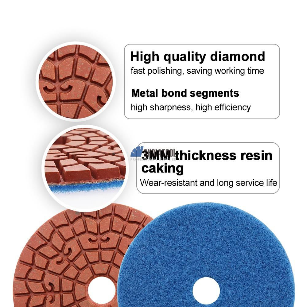 Auspicious Cloud Type Diamond Polishing Pads Wet Metal Wet Grinding Disc for Granite Marble Artifical Stone