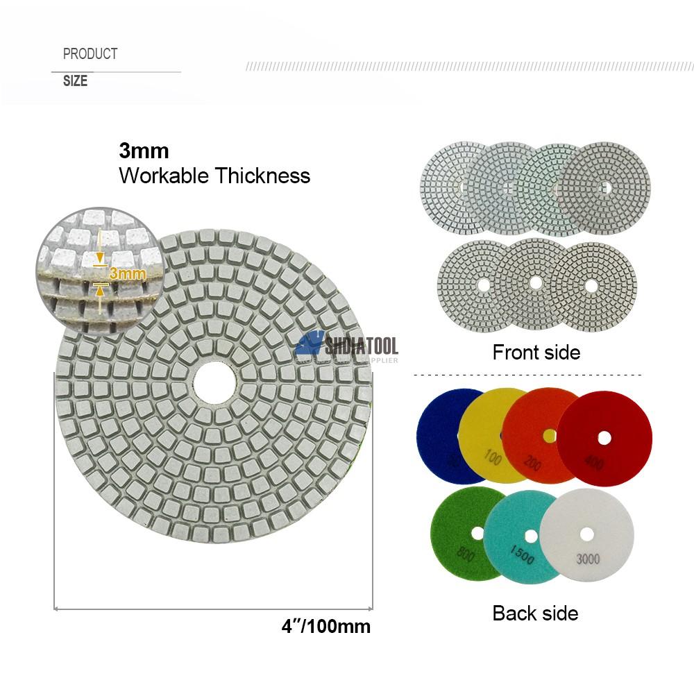 4inch Resin Bond Diamond Polishing pads Wet For Granite Marble Stone Concrete Diamond Abrasive Tools Sanding Disc