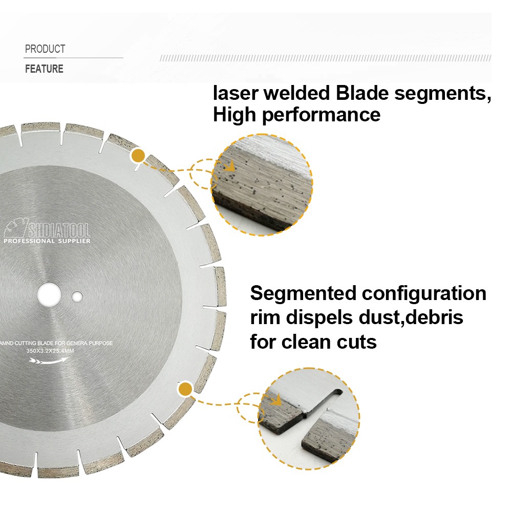 Laser Welded Diamond Segment Cutting Saw Blade for Granite Concrete Stone Porcelain Tile