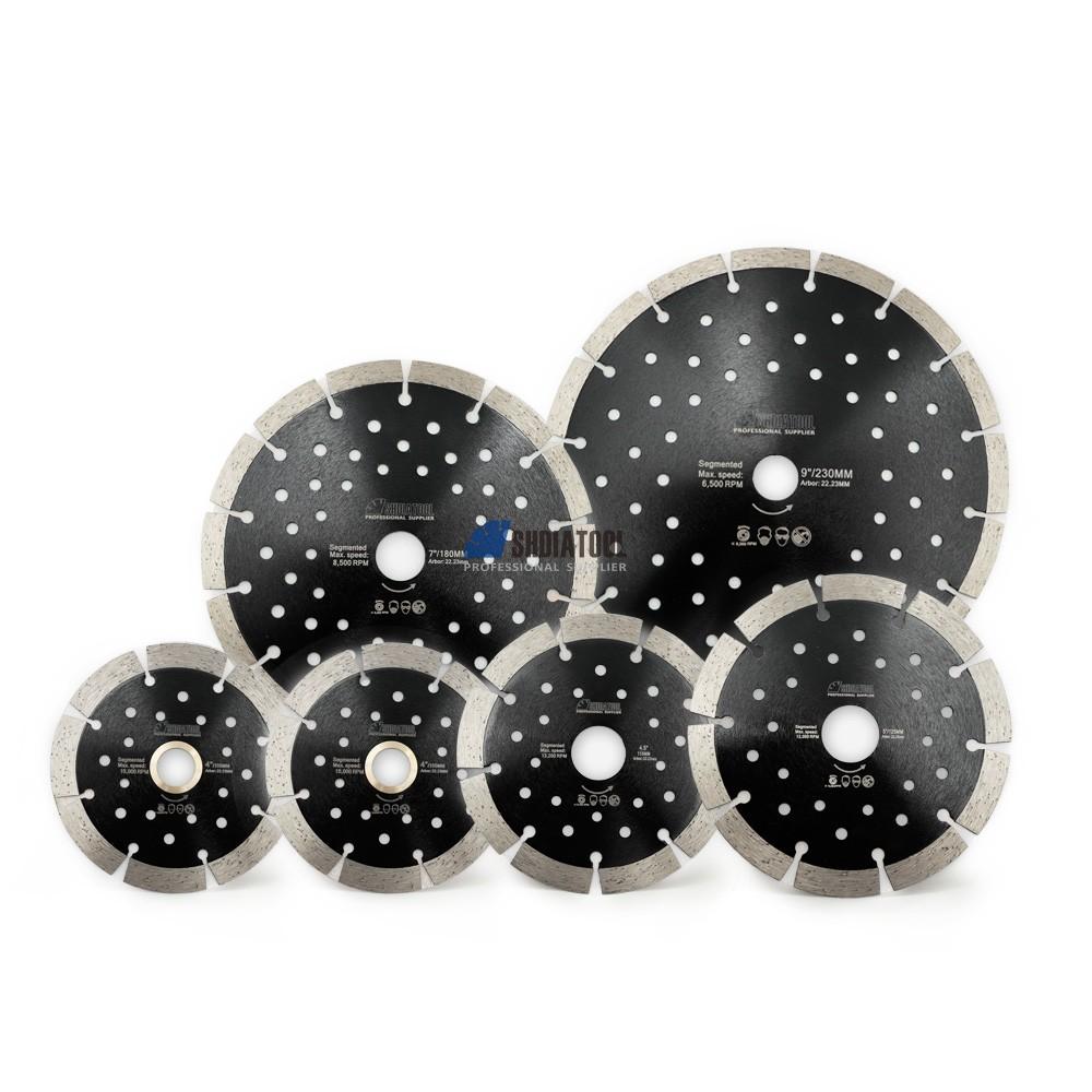 4''/4.5''/5''/7''/9'' Multi Hole Diamond Segmented Saw Blade Cutting and Grinding Disc for Marble Granite Porcelain Tile