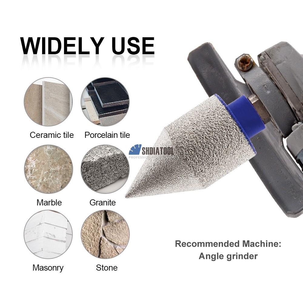20/25/35/50mm M14 or 5/8''-11 Thread Diamond Vacuum Brazed Chamfering Milling Finger Bits