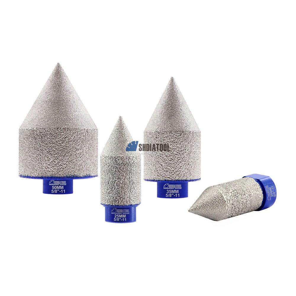 20/25/35/50mm M14 or 5/8''-11 Thread Diamond Vacuum Brazed Chamfering Milling Finger Bits