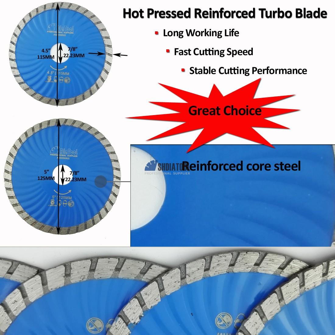 Diamond waved Turbo Blade for stone concrete cutting (2 sizes available)
