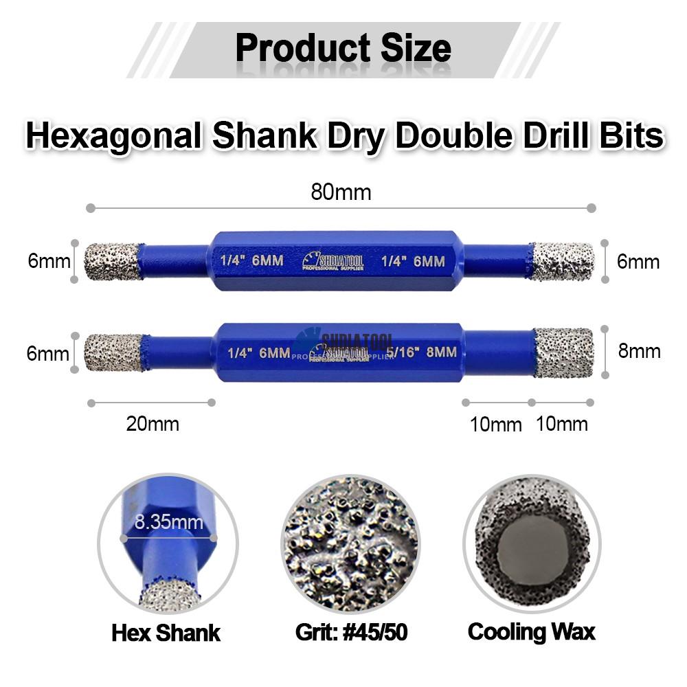 6mm/8mm Double Ended Diamond Drill Core Bits Hole Saw Cutting Finger Bit for Marble Ceramic Tile