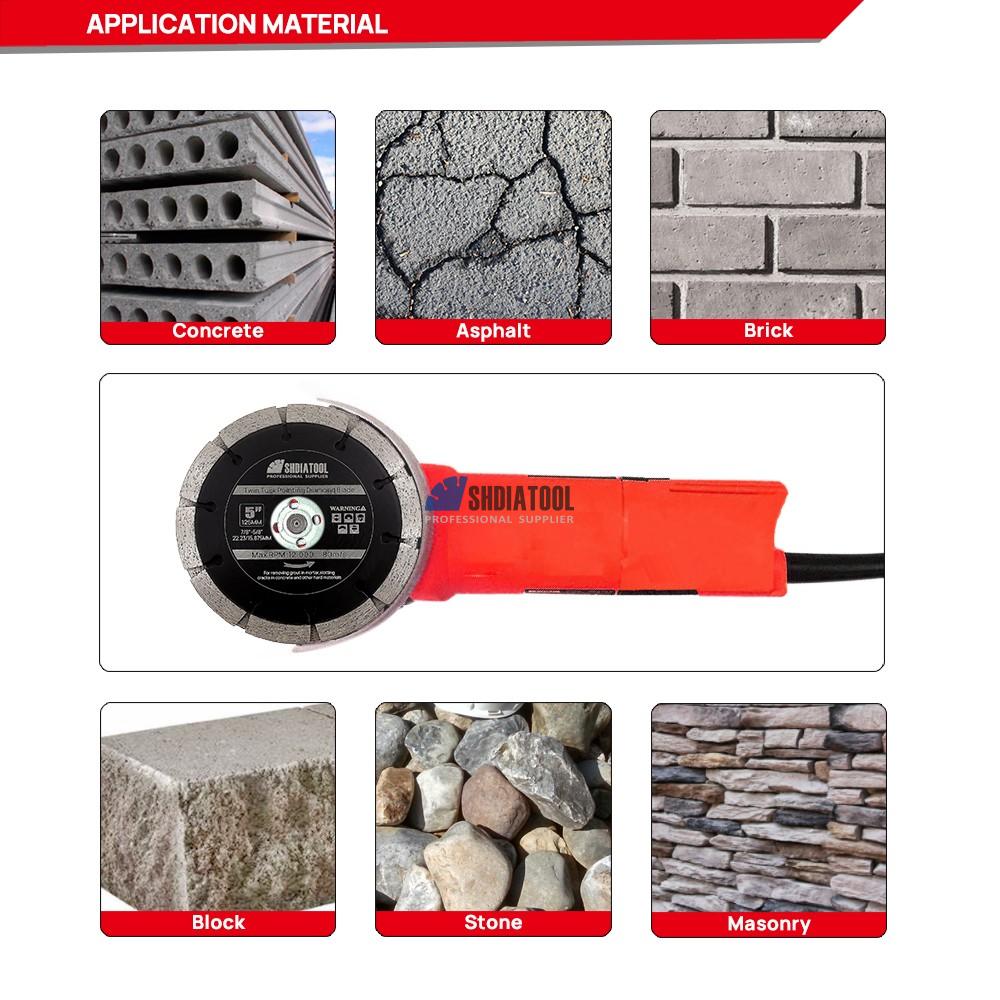 4.5/5in Double Sandwitch Diamond Tuck Point Slotted Saw Blade Cutting Wheel Grinding Disc For Concrete Asphalt Hard Brick Stone