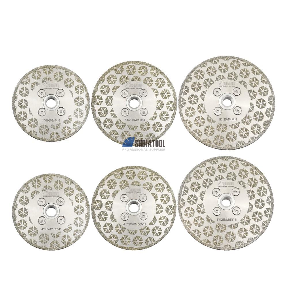 4''/4.5''/5'' Double Side Electroplated Diamond Saw Blade Cutting Wheel Diamond Grinding Disc with M14/ 5/8