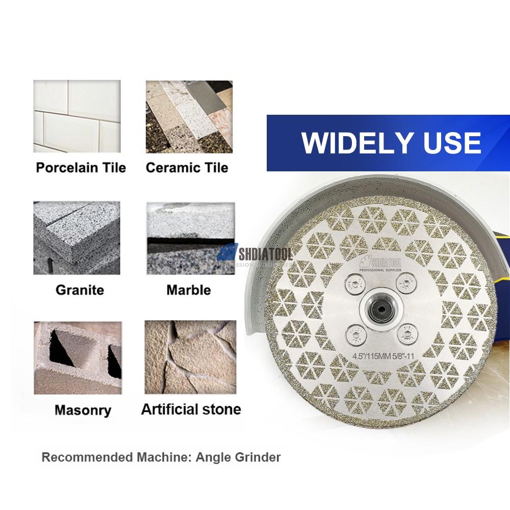 4''/4.5''/5'' Double Side Electroplated Diamond Saw Blade Cutting Wheel Diamond Grinding Disc with M14/ 5/8