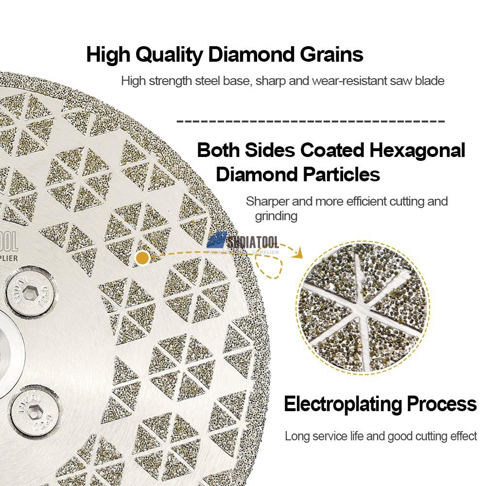 4''/4.5''/5'' Double Side Electroplated Diamond Saw Blade Cutting Wheel Diamond Grinding Disc with M14/ 5/8