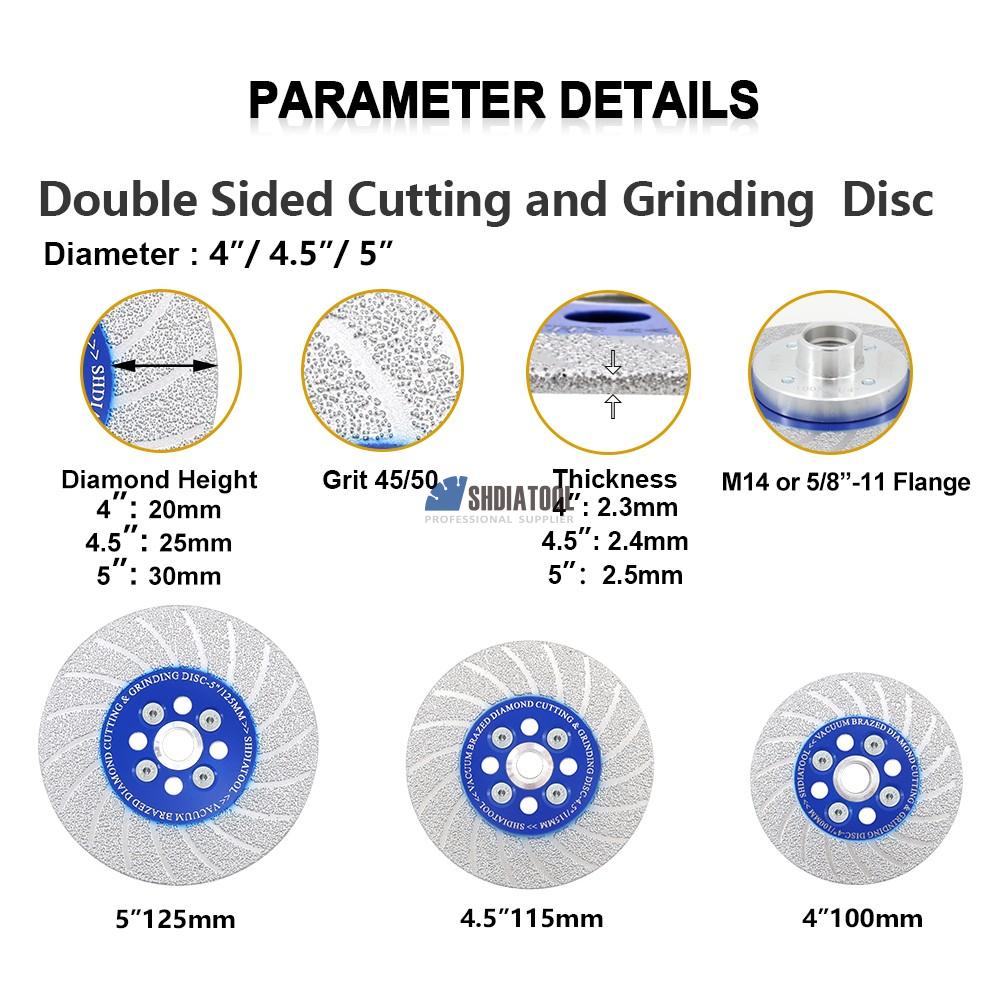 Double Sided Vacuum Brazed Diamond Cutting Grinding Disc 5/8