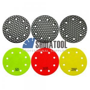 5inch/125mm Dry Resin Diamond Polishing Pads with Holes Sanding Disc for Granite Marble Limestone Surfaces Polishing