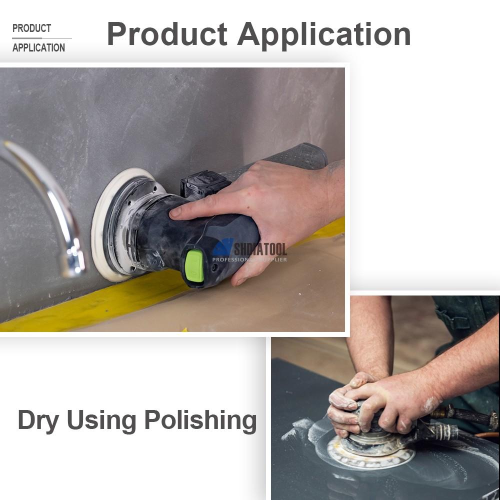 5inch/125mm Dry Resin Diamond Polishing Pads with Holes Sanding Disc for Granite Marble Limestone Surfaces Polishing