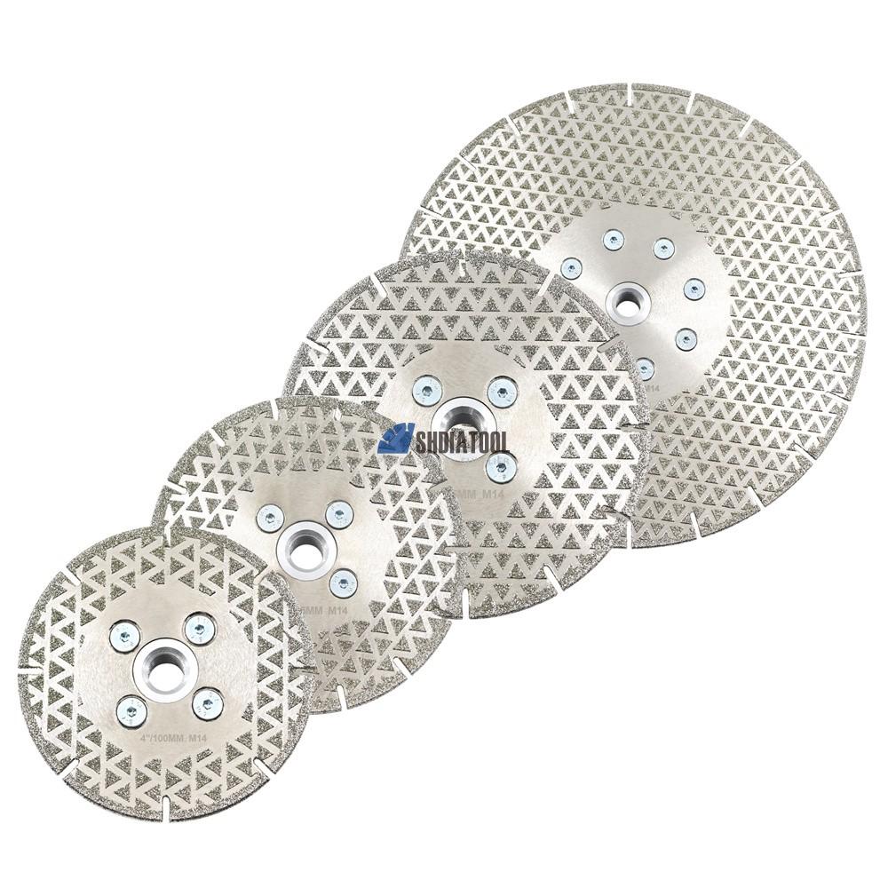 Electroplated Diamond Abrasive Disc M14 Flange Segmented Double Side Electroplated Diamond Cutting Grinding Disc Granite Marble Saw Blade