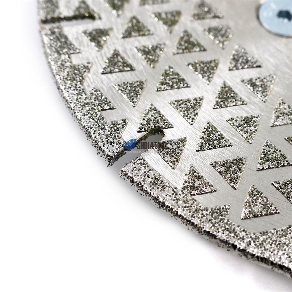 Electroplated Diamond Abrasive Disc M14 Flange Segmented Double Side Electroplated Diamond Cutting Grinding Disc Granite Marble Saw Blade