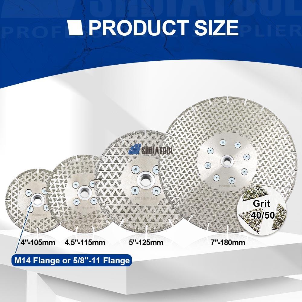 Electroplated Diamond Abrasive Disc M14 Flange Segmented Double Side Electroplated Diamond Cutting Grinding Disc Granite Marble Saw Blade