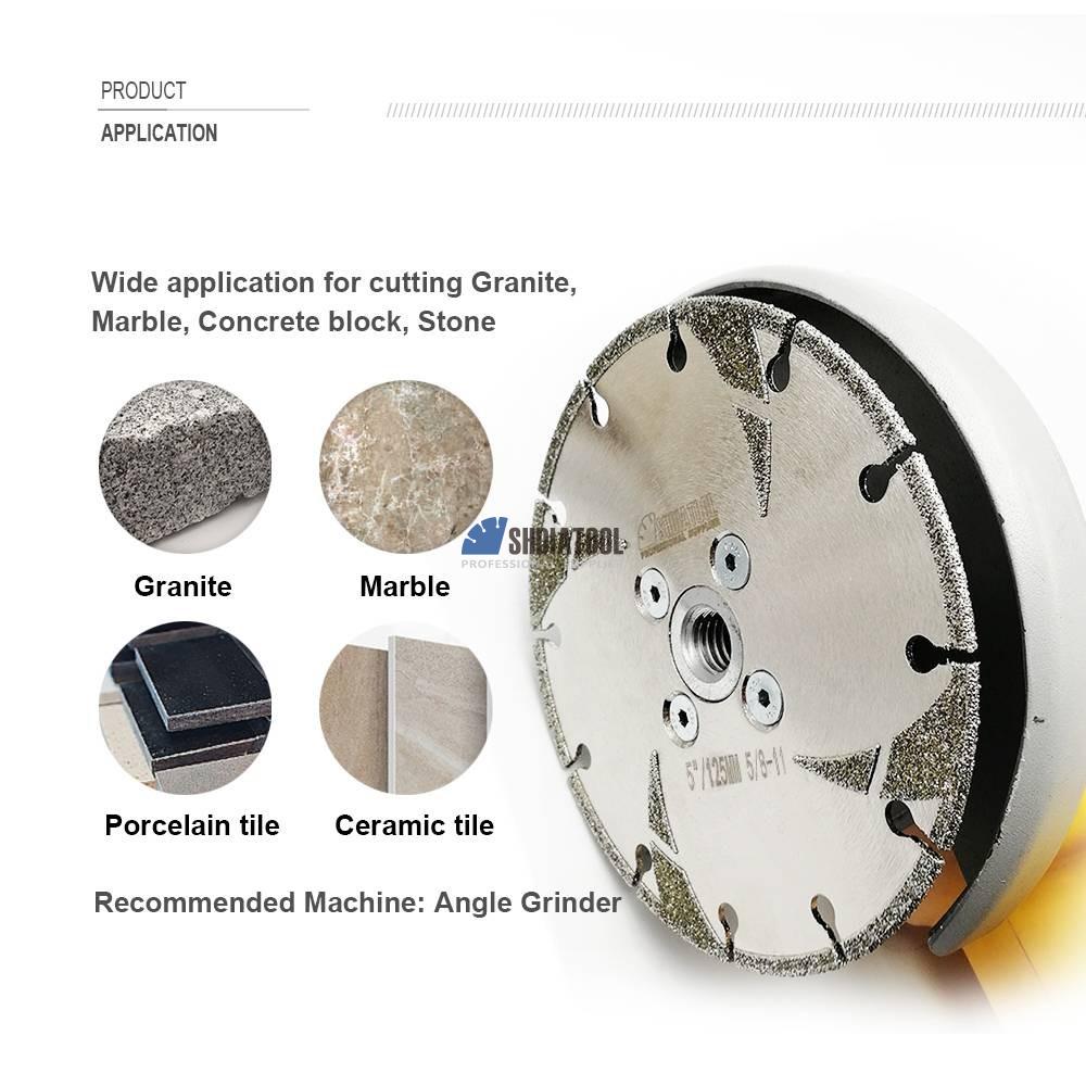 4in/4.5in/5in Double Sided Electroplated Diamond Cutting Saw Blade Cutting Disc Grinding Wheel for Marble Granite Stone