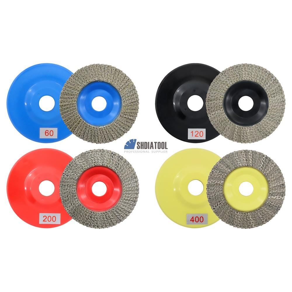 4.5inch Electroplated Diamond Flap Grinding Disc Grinding Cup Wheel Abrasive Disc for Granite Marble Grit 60/120/200/400