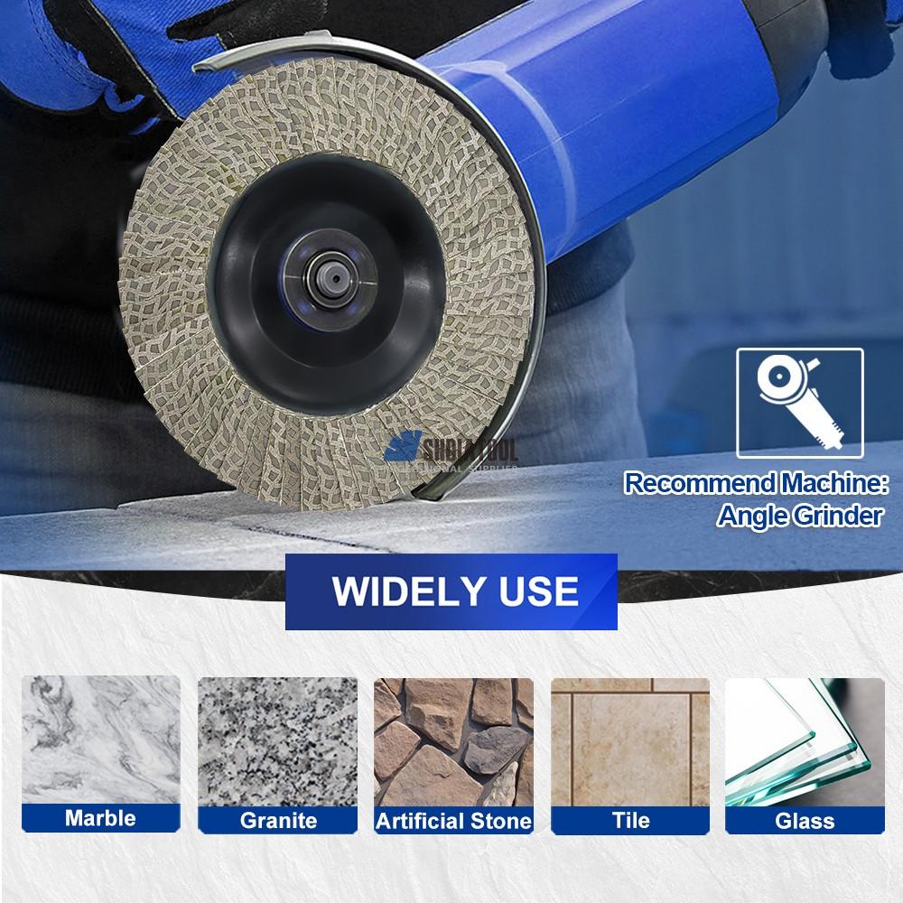 4.5inch Electroplated Diamond Flap Grinding Disc Grinding Cup Wheel Abrasive Disc for Granite Marble Grit 60/120/200/400