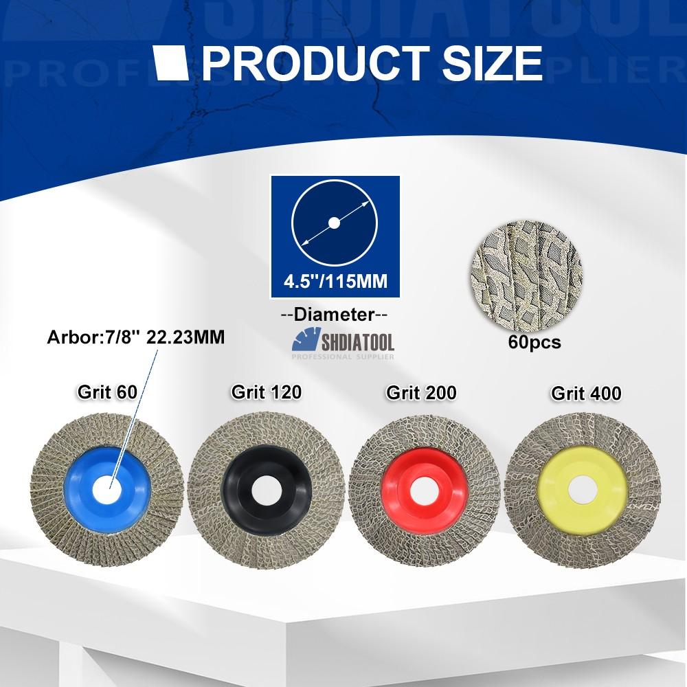 4.5inch Electroplated Diamond Flap Grinding Disc Grinding Cup Wheel Abrasive Disc for Granite Marble Grit 60/120/200/400