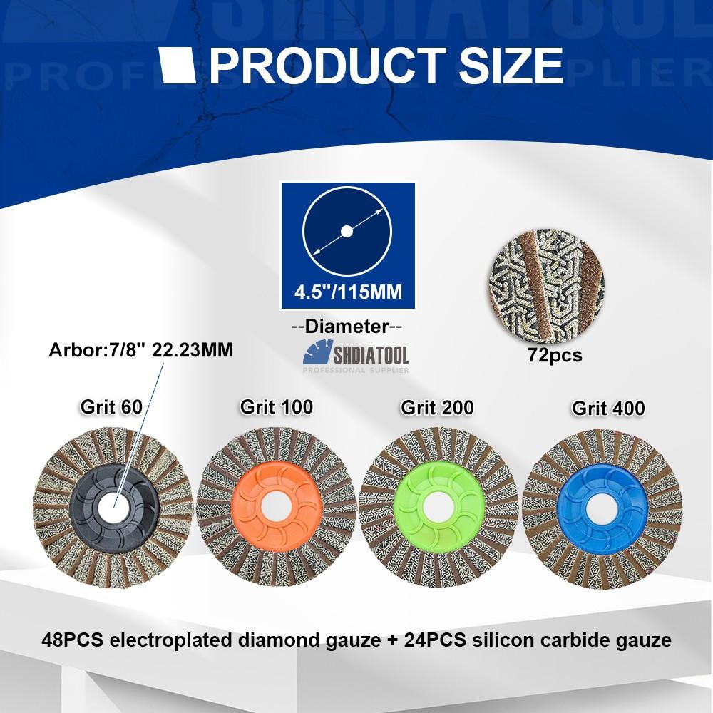 4.5inch Electroplated Diamond Flap Grinding Disc Grinding Cup Wheel Abrasive Tool for Granite Marble Grit 60/100/200/400
