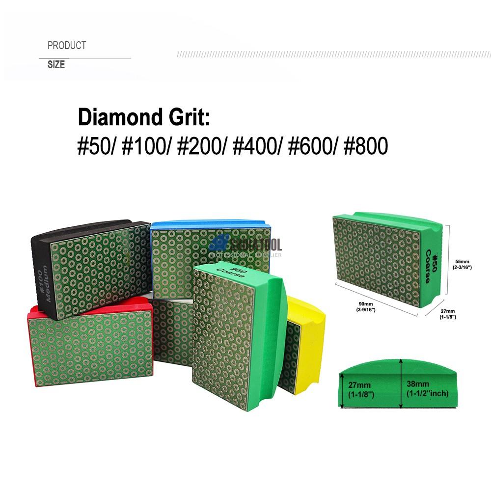 90X55MM Grit#50-800 Big DOT Electroplated Diamond Hand Polishing Pad For Granite Marble Glass Concrete