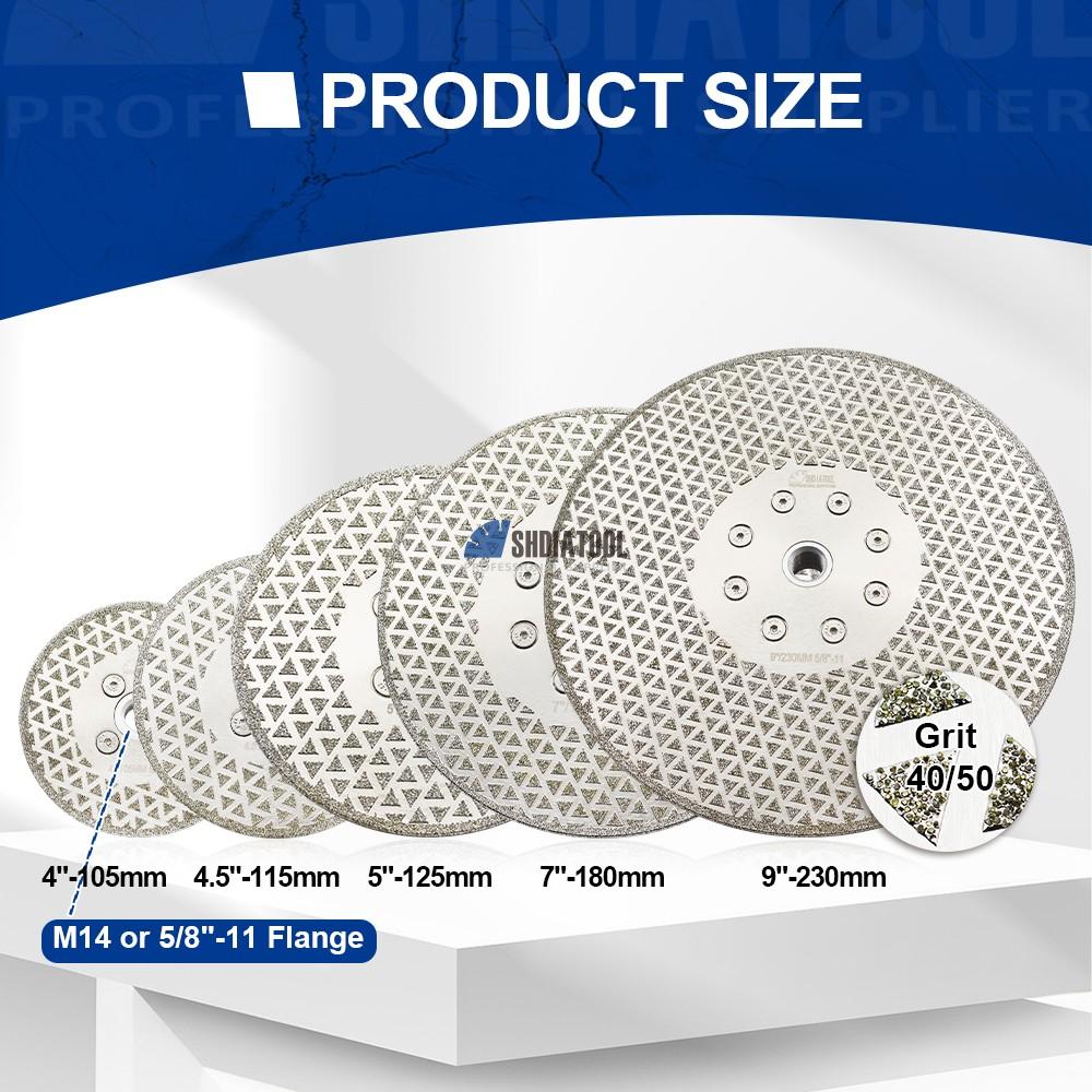 4''/4.5''/5'' Cutting Grinding Disc Electroplated Diamond Saw Blade with Single Sided Coated For Granite Marble