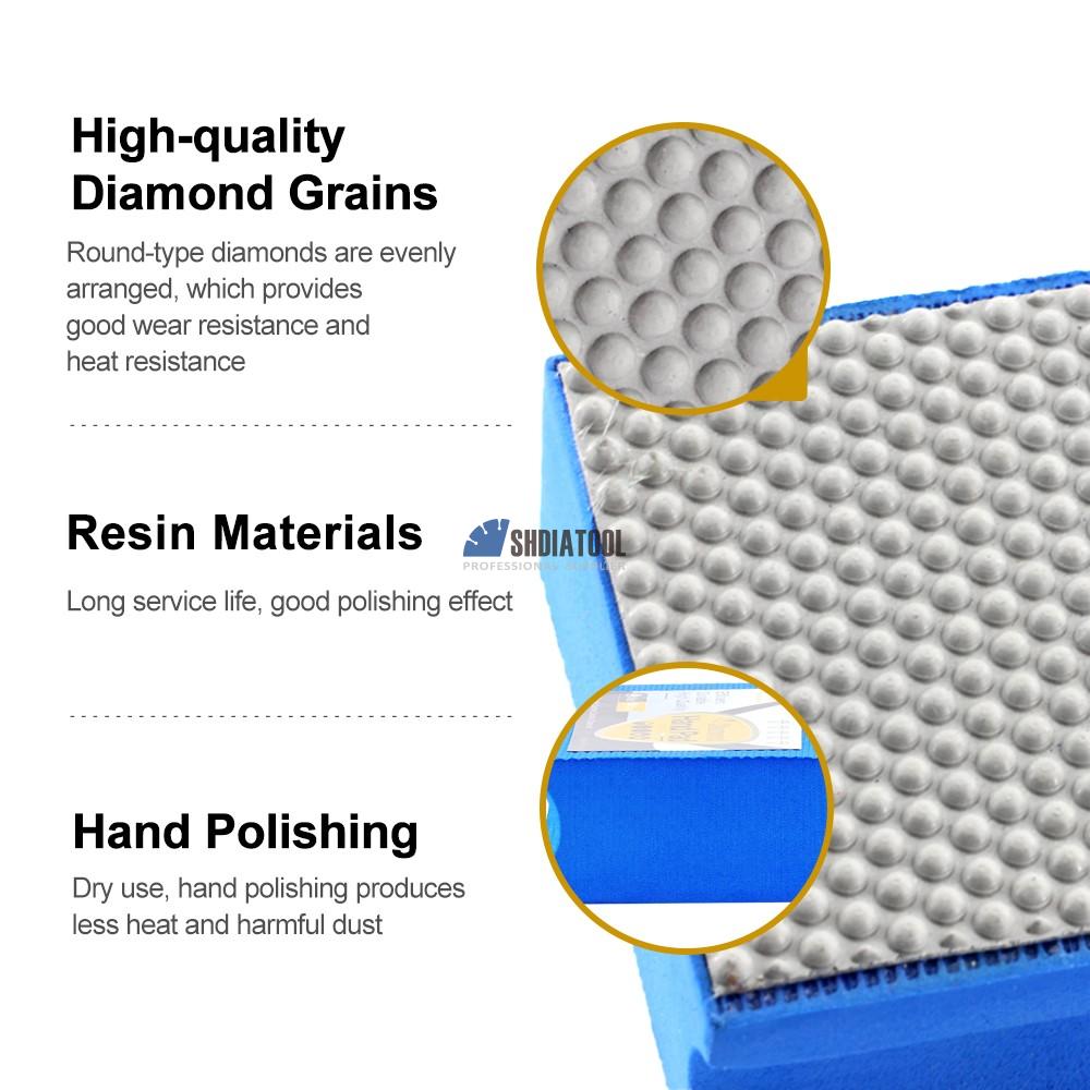 Grits #60-#3000 Electroplated Diamond Sponge Hand Polishing Pad 90x50mm for Glass Marble Granite Concrete