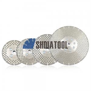 Electroplated Double Side Triangle U-groove Shape Diamond Cutting Grinding Disc Saw Blade Abrasive Disc with Flange for Granite