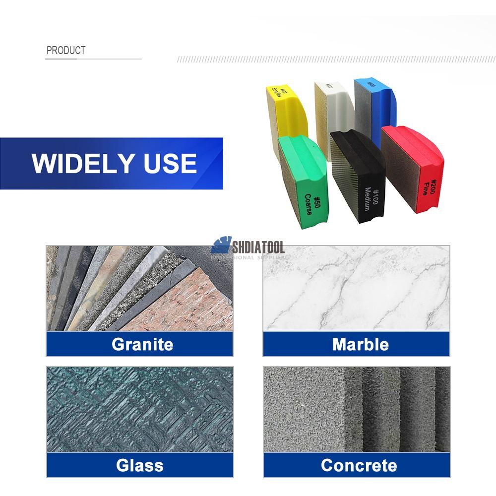 Grits #50-800 Electroplated Resin Hand Wiper Diamond Hand Polishing Pads Sanding Block For Marble Glass Ceramic
