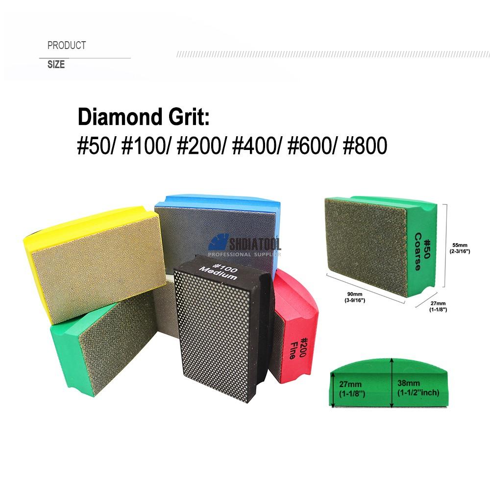 Grits #50-800 Electroplated Resin Hand Wiper Diamond Hand Polishing Pads Sanding Block For Marble Glass Ceramic