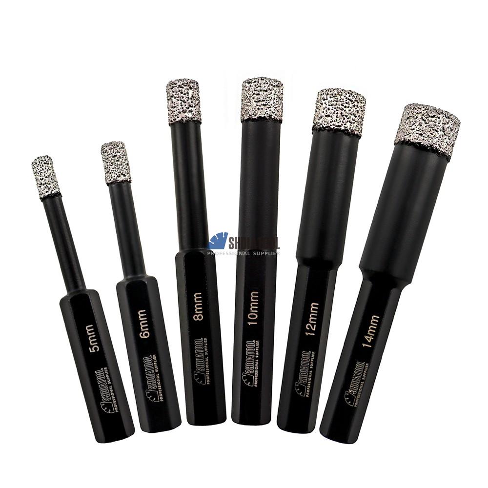 Diameter 5-14mm Hexagon Shank Vacuum Brazed Diamond Dry Drill Bits Hole Saw Hole Cutter