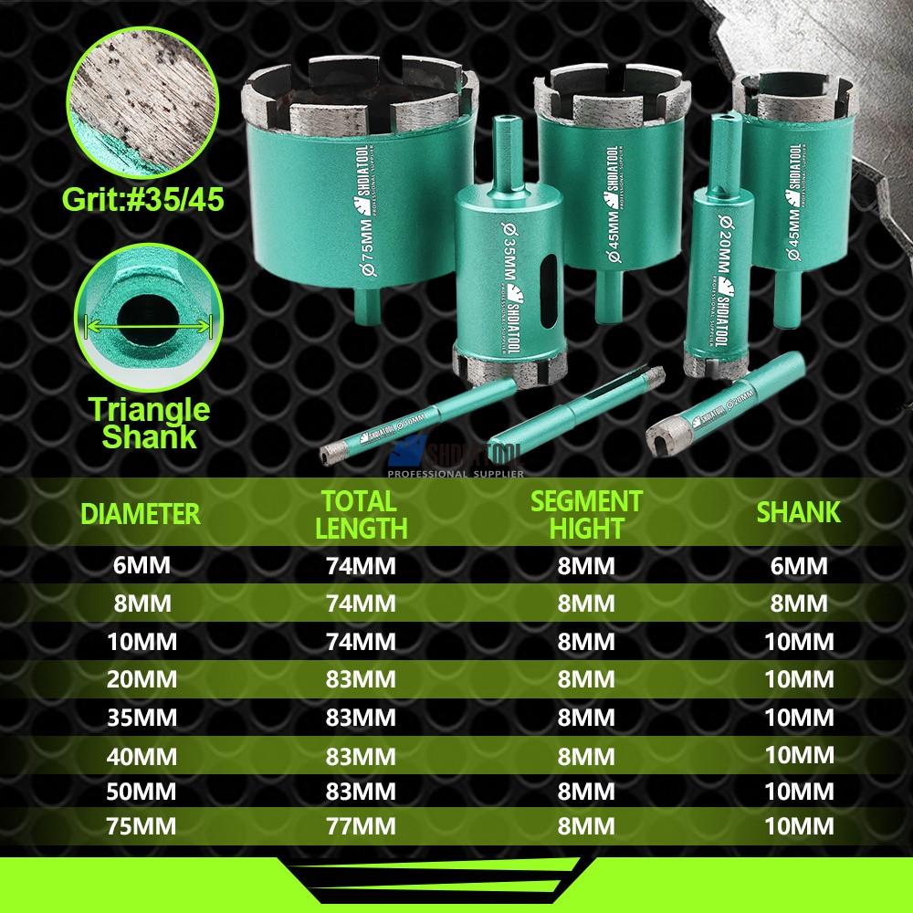 High Frequency Welded Diamond Core Drill Bits Reinforced Concrete Drilling Bit Tile Drill Bit Hole Saw For Granite Marble