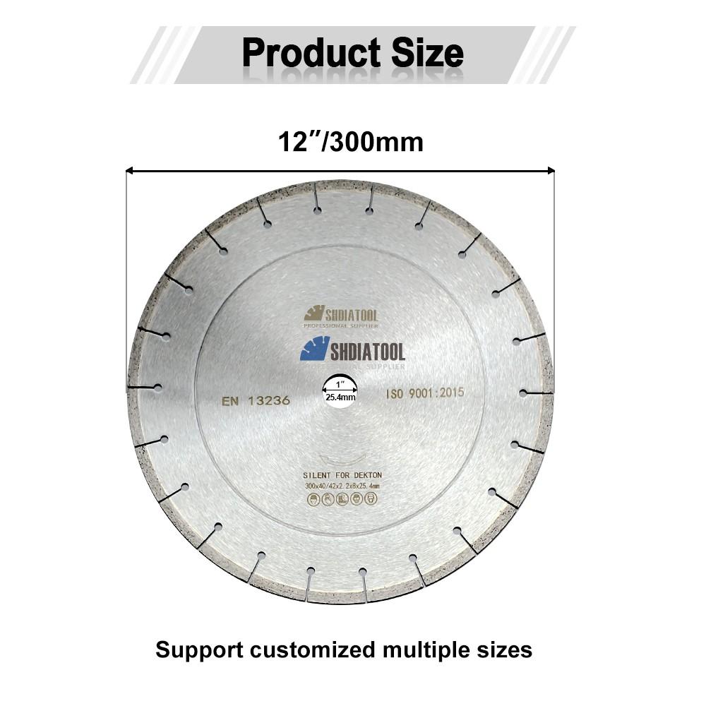 12in High-frequency Welded DEKTON Silent Diamond Saw Blade Industrial Circular Cutting Blade Segment Diamond Cutting Disc