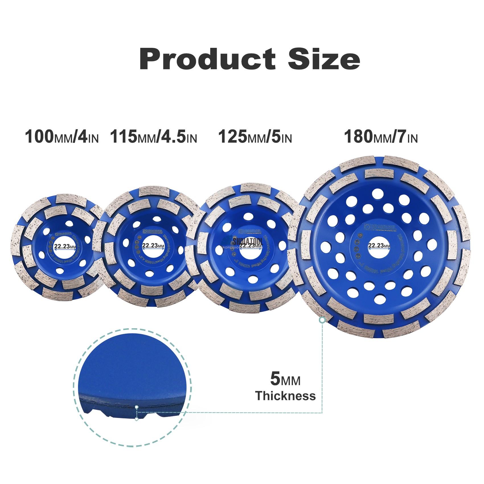 4''-7'' Hot Press Sintered Grinding Cup Wheel Diamond Grinding Disc for Marble Granite Concrete