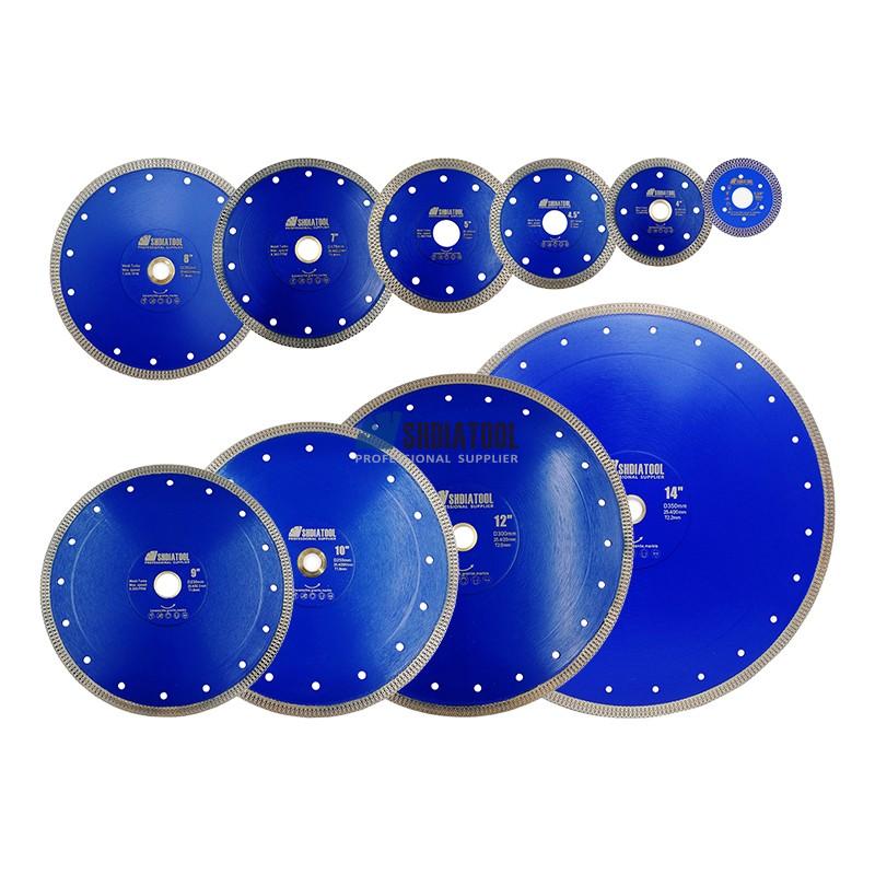 SHDIATOOL 4''-14'' Hot pressed Turbo X-shaped Diamond Saw Blade Diamond Cutting Disc Wheel for Ceramic Tile Marble Granite
