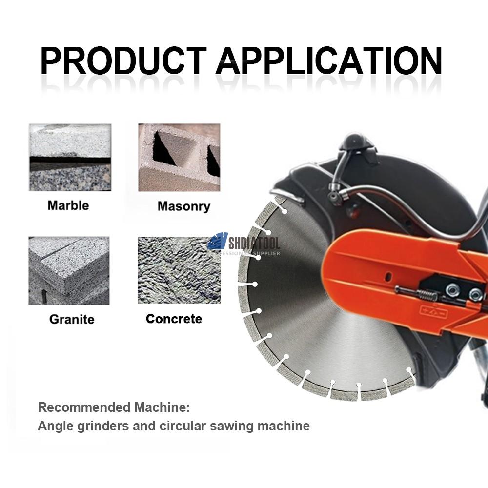 Laser Welded Arrayed Diamond Saw Blade Cutting Grinding Disc Cutting Off Wheel Dry Cutting Hard Material Reinforced Concrete