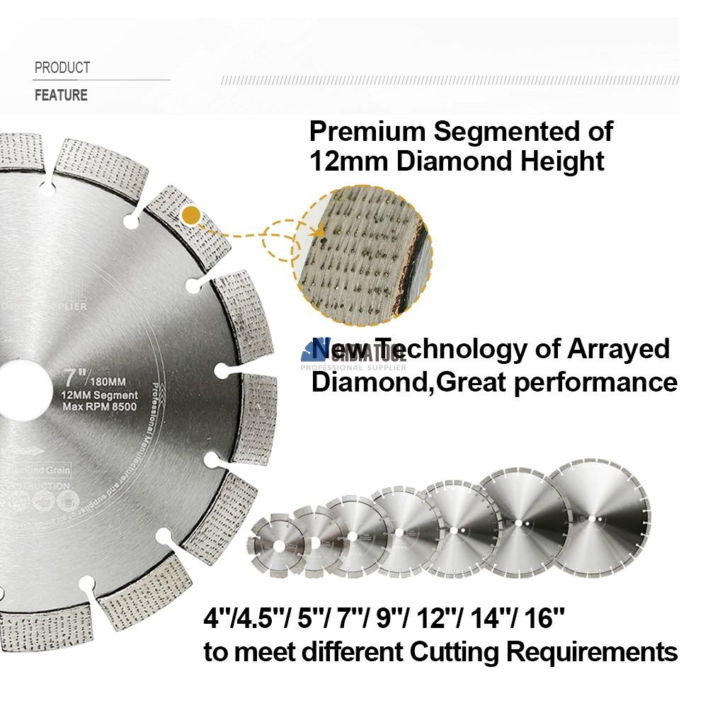 Laser Welded Arrayed Diamond Saw Blade Cutting Grinding Disc Cutting Off Wheel Dry Cutting Hard Material Reinforced Concrete