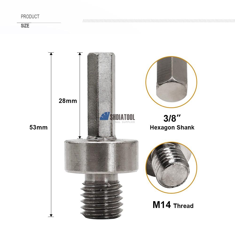 M14 5/8''-11 Thread To 3/8 Hexagon Shank Arbor Adapter For Diamond Core Bit Electric Drill Angle Grinder Converter Tool
