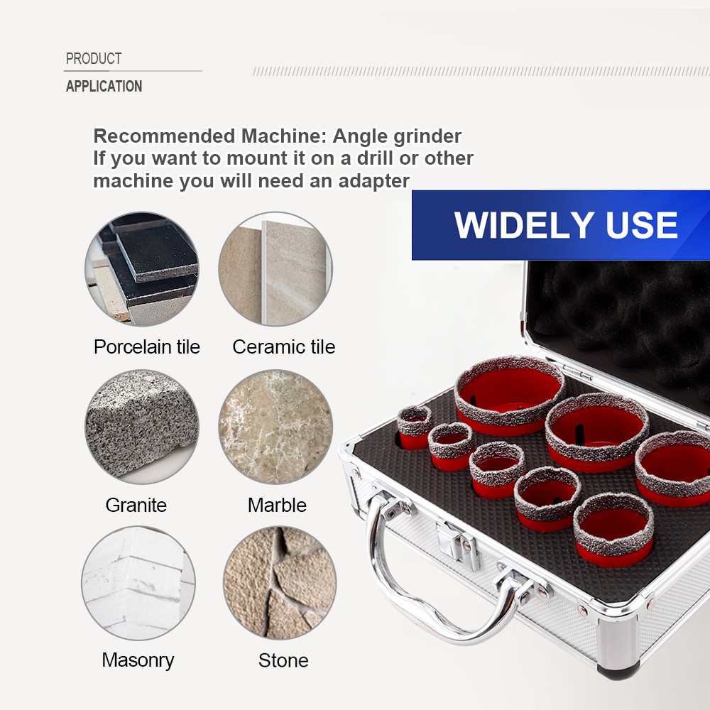 1Set/8PCS Vacuum Brazed M14 Diamond Tools Hole Cutter Marble Tile Diamond Core Drill Bit Set Hole Saw