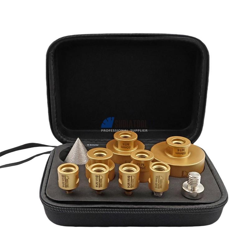 10PCS 6-68mm M14 Vacuum Brazed Diamond Drill Core Bit Tile Cutter Finger Milling Bit Chamfer Set for Granite Marble