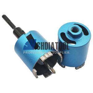 M16 Laser Welded Turbo Segment Diamond Core Drill Bit 68/72/82mm Center Drill SDS-Plus Adapter on Concrete Masonry Brick